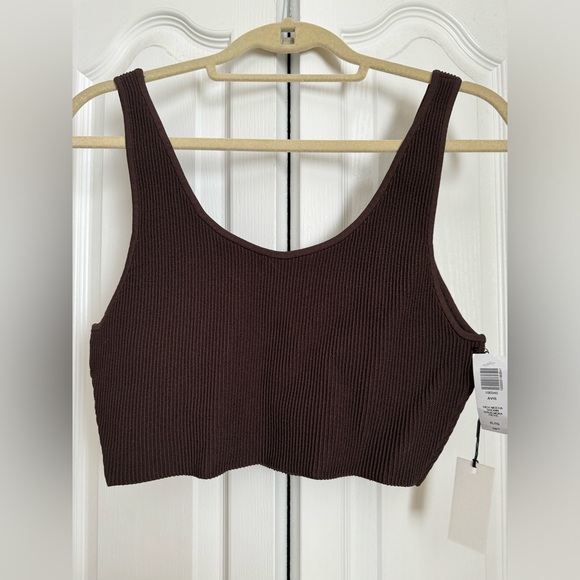 NWT Aritzia Babaton crop knit tank XL - mocha brown - Picture 3 of 4